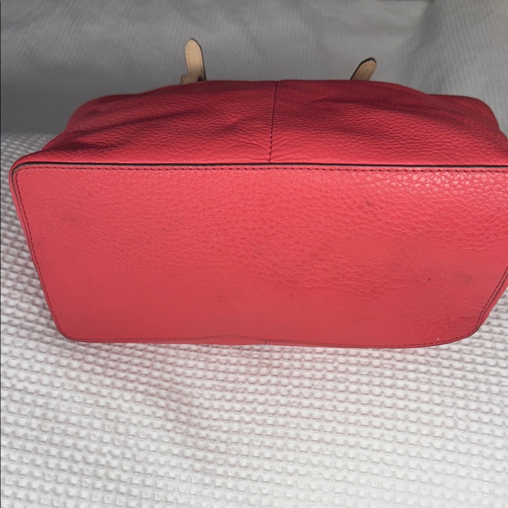 Michael Kors Coral and Tan Leather Tote - Picture 4 of 7